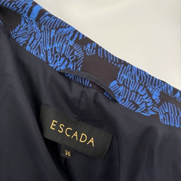 Escada Blue and Black Open Suit Jacket EU 36 - Picture 6 of 7
